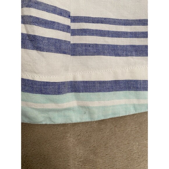 Gap Linen Blend Skirt Womens Small White Blue‎ Stripes Lined Preppy Casual Beach - Picture 13 of 15